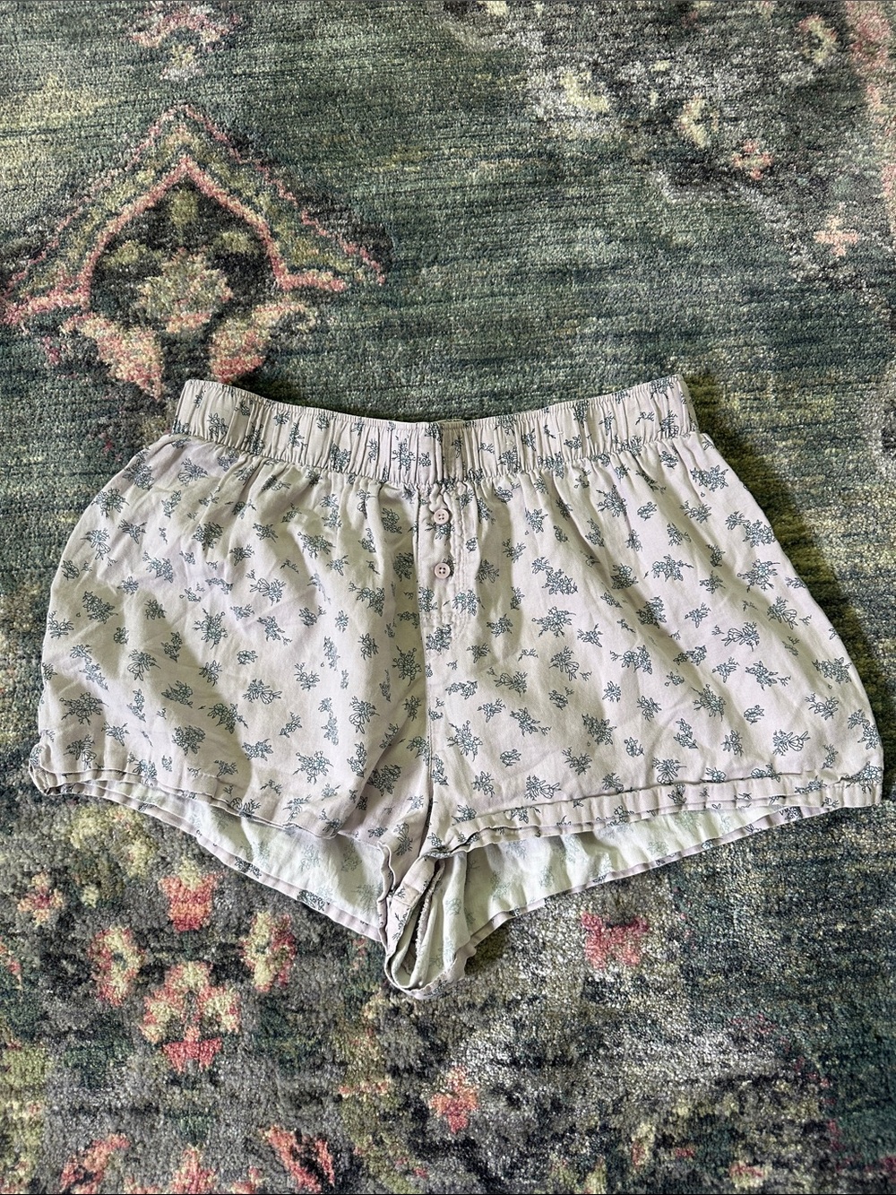 wild fable Light Blue Floral Lavender High-Waist Lounge Pajama Shorts Like New!